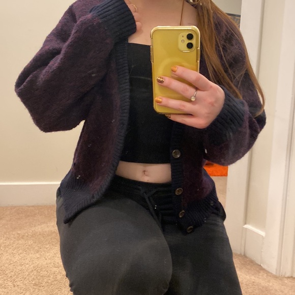 100% wool Preswick & Moore purple patterned sweater - Picture 2 of 5